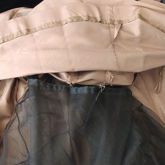 Handmade Vntg 1950s Black Velvet & Brown Midi Swing Dress - Picture 16 of 16